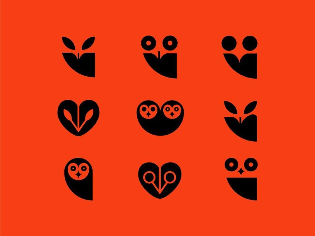 Dribbbleのインスタグラム：「The many faces of simplicity! @roxana_nrox's Owl Collection is one of our platform's #TopShots」