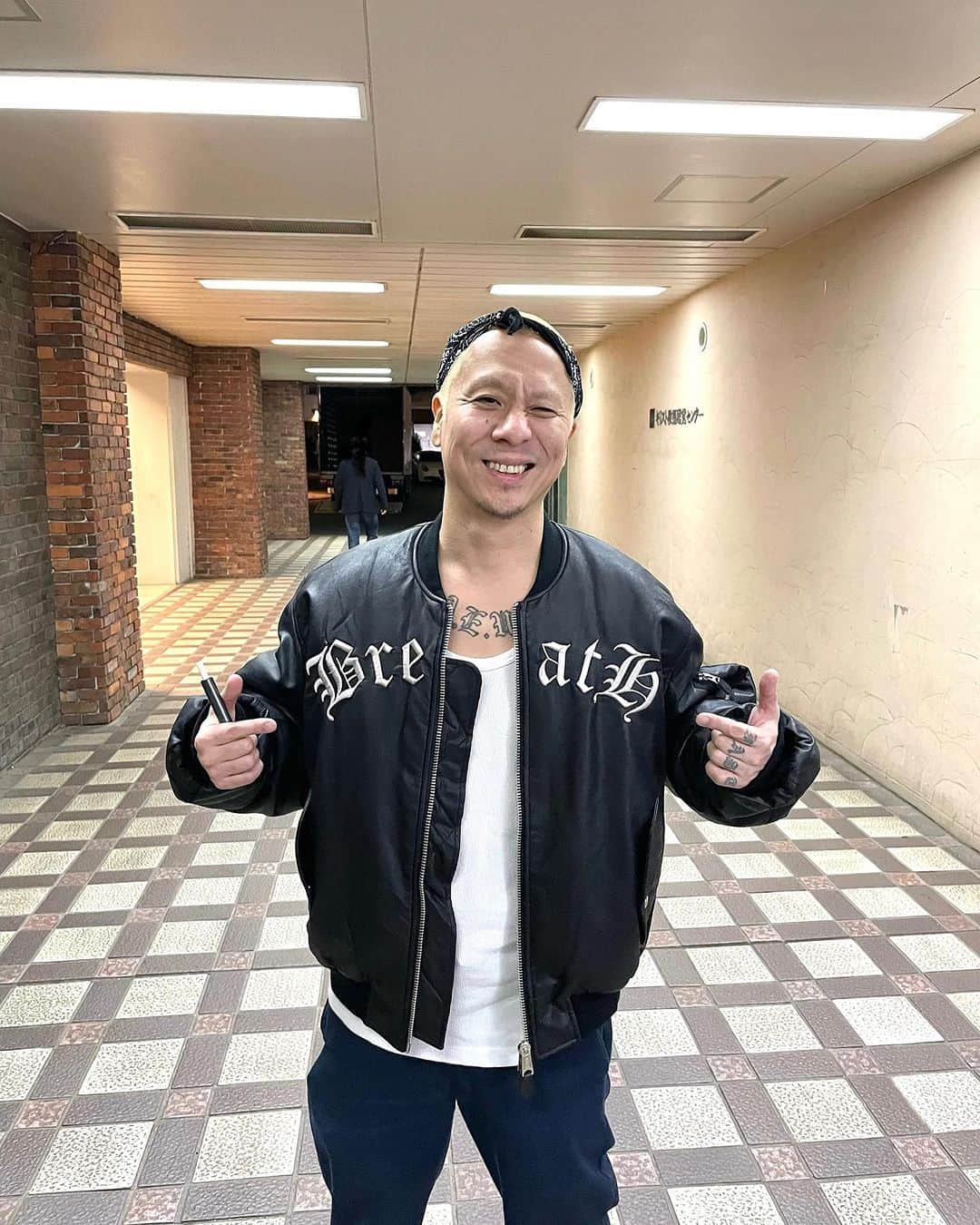 masasucksのインスタグラム：「BREATH  @_breath_official   × F.M.C.D SYNTHETIC LEATHER BOMBER JACKET   #breath #_breath_  #badhop」
