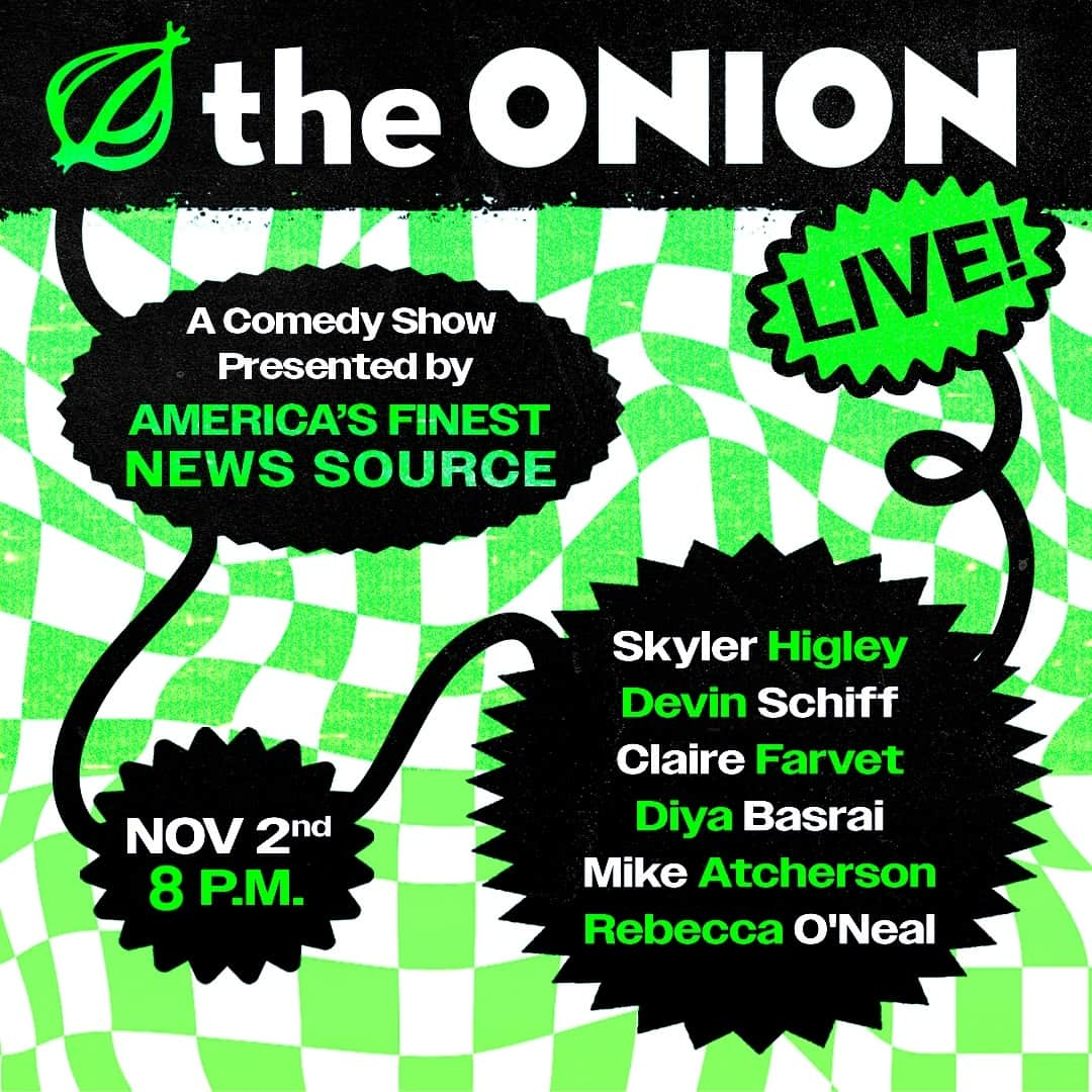 ジ・オニオンのインスタグラム：「Join America's Finest News Source in putting on the absolute best comedy show you could possibly see on the north side of Chicago on this particular Thursday night. Purchase tickets at link in bio.⁠ ⁠」