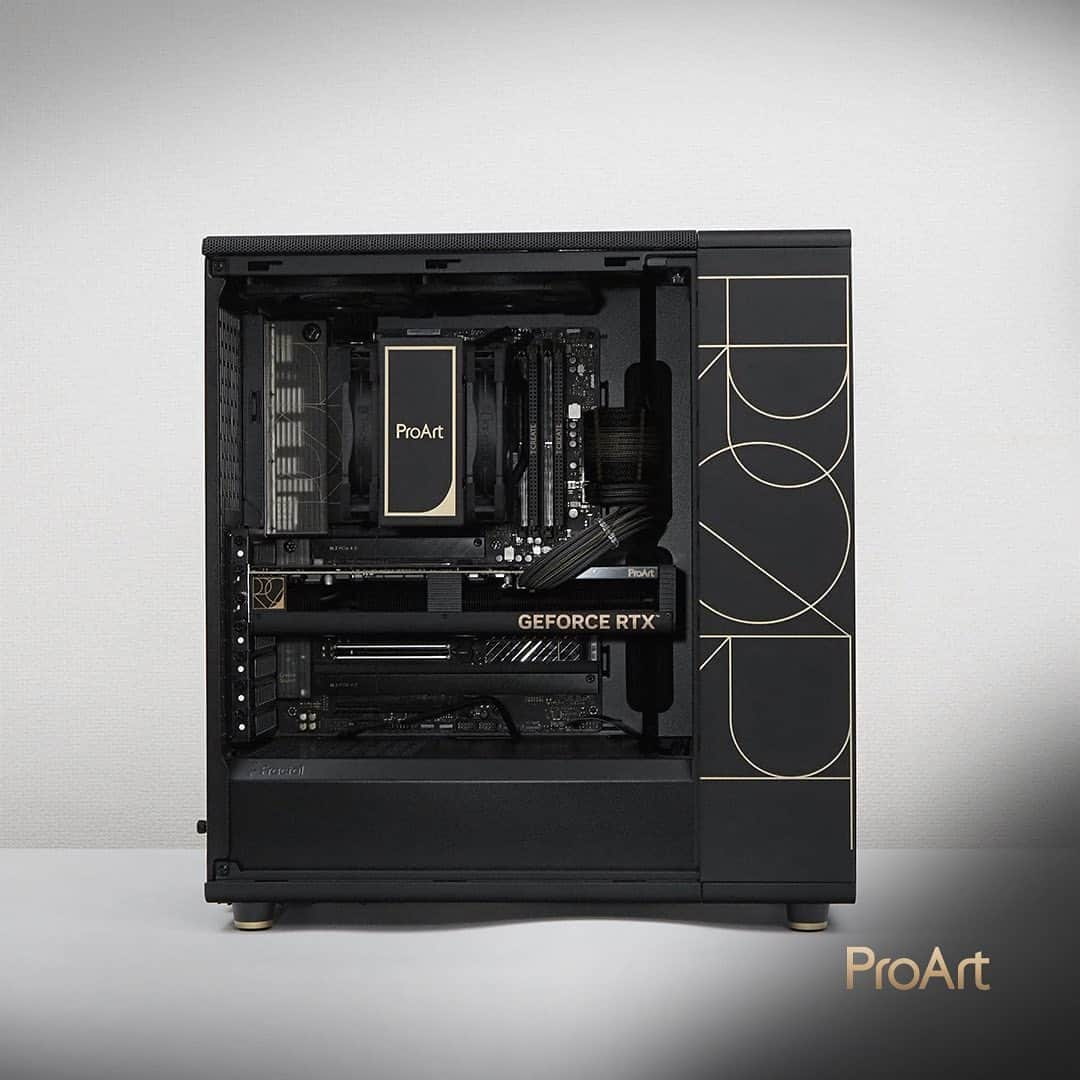 ASUSさんのインスタグラム写真 - (ASUSInstagram)「Free your creativity with this masterpiece curated for you! 🖥️🎨  Check out the @ProArt PC builds in HYTE Y60 & Fractal North by @greyghostccc.  Featuring the #ProArt Z690 Creator WiFi & ProArt RTX4070 Ti that's complemented with black & gold accents.   #ASUS #ProArt #ShareProArt #PCBuild」10月28日 8時27分 - asus