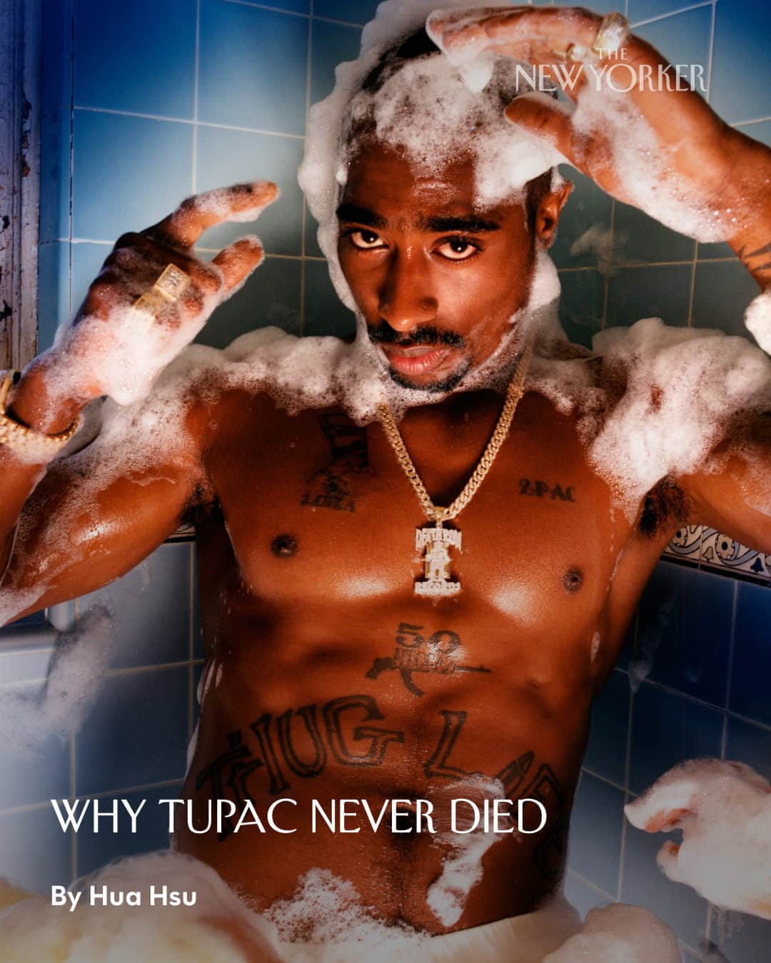 The New Yorkerのインスタグラム：「After the rapper Tupac Shakur’s death, an entire industry arose to exalt him, @huahsu writes. Eight platinum albums were released posthumously. His mystique spawned movies, museum exhibitions, academic conferences, and books. There appears to be no end to the content that he left behind.  This abundance of material is the challenge faced by “Tupac Shakur: The Authorized Biography,” a book that the novelist and screenwriter Staci Robinson began working on nearly 25 years ago. The text is a reverential and exhaustive telling of Shakur’s story, leaning heavily on the perspective of his immediate family. At the link in our bio, read Hsu’s exploration of the new biography, and the staying power of Shakur’s mythology. Photograph by David LaChapelle / Contour / Getty.」