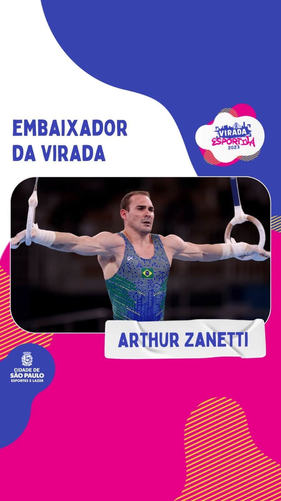 アルトゥール・ザネッティのインスタグラム：「Como embaixador da Virada Esportiva de SP e apaixonado por esporte, queremos incentivar 🫵🏼 ai de casa a se mexer e não ficar parado!   Você sabia? Segundo dados da Organização Mundial da Saúde (OMS), o Brasil é o país mais sedentário da América Latina e ocupa a 5ª posição no ranking mundial. SIM!  Bora mudar isso! 💪🏽 Esporte é saúde, é vida é socialização. Pratiquem atividade fisica, seja ela qual for, e cuidem do corpo e mente de vocês! 🧡  para conferir a programação oficial da Virada Esportiva 2023, acesse o link: https://viradaesportiva.prefeitura.sp.gov.br/  #semesportes #ViradaEsportiva2023 #MexasePraVirada」