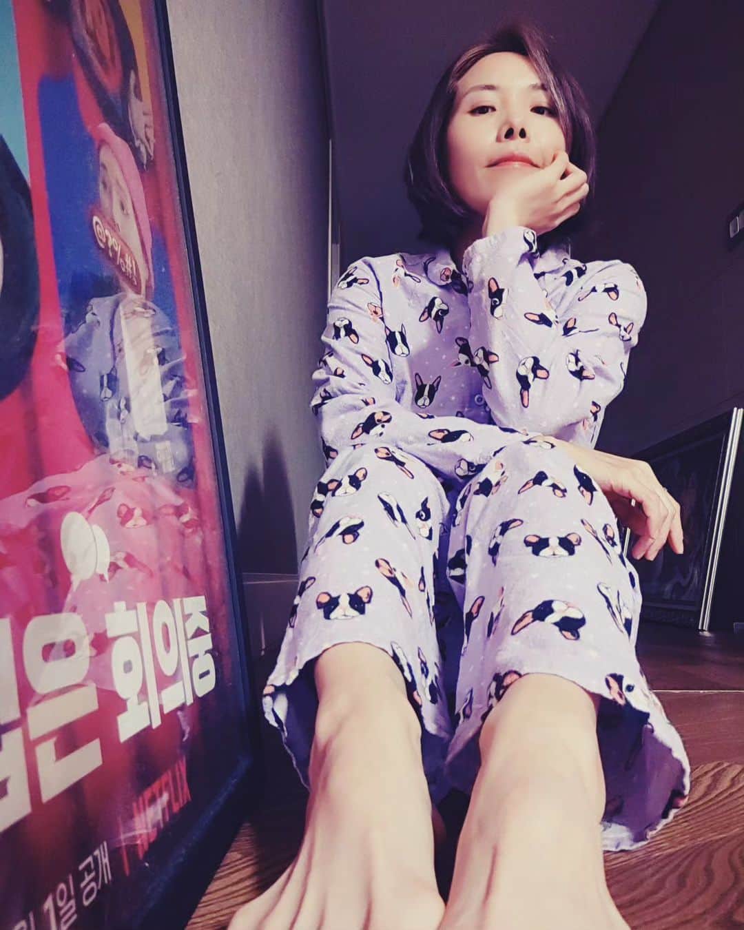 のインスタグラム：「조금 일찍 꺼내입은 양갱이 잠옷😘」