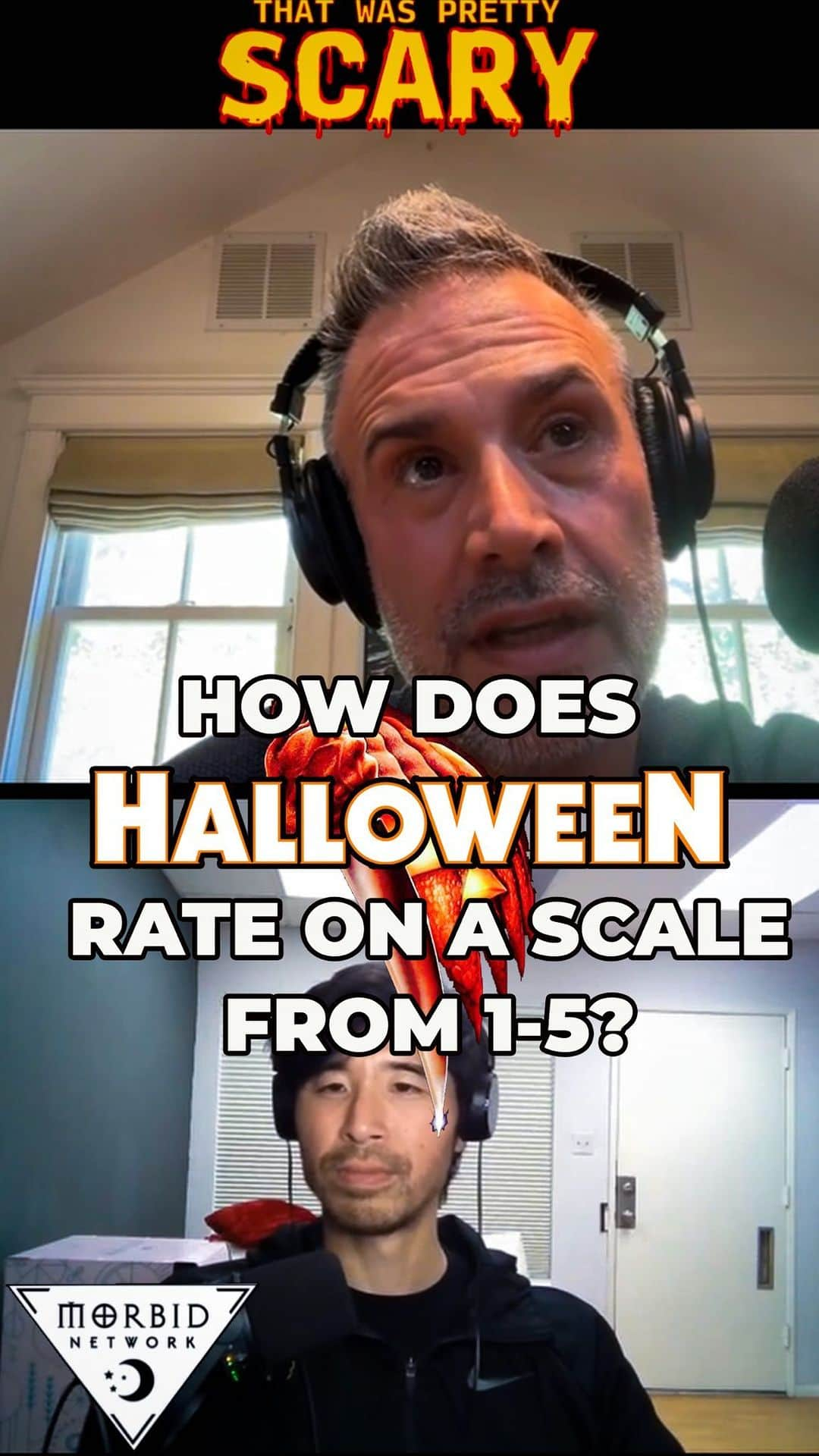 フレディ・プリンゼ・ジュニアのインスタグラム：「It’s time for RATINGS FRIDAY! FPJ and JLB give their rating on HALLOWEEN. And also an announcement for those of you asking about seeing full on video versions of our episodes.  How many hooks on a scale from 1-5 do you give Halloween? ⬇️LET US KNOW IN THE COMMENTS!⬇️ . . . . . #thatwasprettyscary #twps #horror #podcast #morbid #wondery #halloween #october #spookyseason #johncarpenter #jamieleecurtis #rating #friday #gegghead」