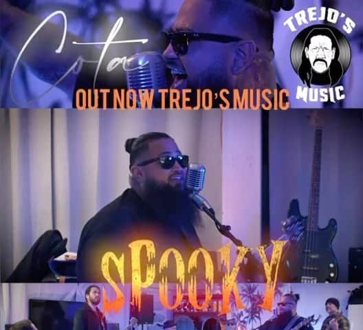 ダニー・トレホのインスタグラム：「👻Spooky👻 by @cota_the_barber_ is out now on all digital platforms! Watch the full music video 🎃 *Link in Bio*  #spooky #cotathebarber #trejosmusic #cota #dannytrejo #halloween」