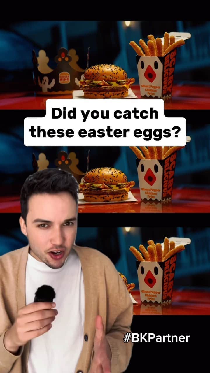 バーガーキングのインスタグラム：「how many easter eggs did you catch in our Ghost Pepper spot? 👻 #BKPartner」