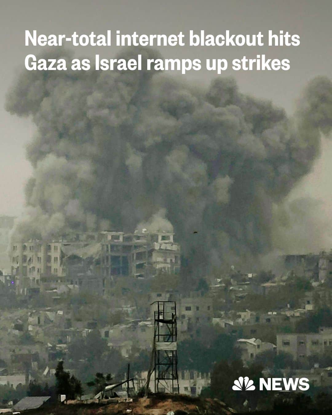 NBC Newsのインスタグラム：「A near-total internet blackout has taken hold across much of Gaza, according to witnesses there and companies that monitor global connectivity.  The largest telecommunications provider in Gaza that was still largely operational, Paltel, said Friday that it had suffered a complete disruption of all services after heavy Israeli bombing earlier in the day destroyed its last remaining infrastructure connecting it to the global internet.  Isik Mater, the director of research at Netblocks, a U.K. company that tracks global internet connectivity, said the bombing created the biggest internet blackout since the conflict began.  “Today’s incident is the largest single disruption to internet connectivity in Gaza since the beginning of the conflict and will be perceived by many as a total or near-total internet blackout,” Mater said. “The loss of international routes is likely to severely limit residents’ ability to communicate with the outside world.”  Read more at the link in bio.  📷️ Amir Levy / @gettyimages」