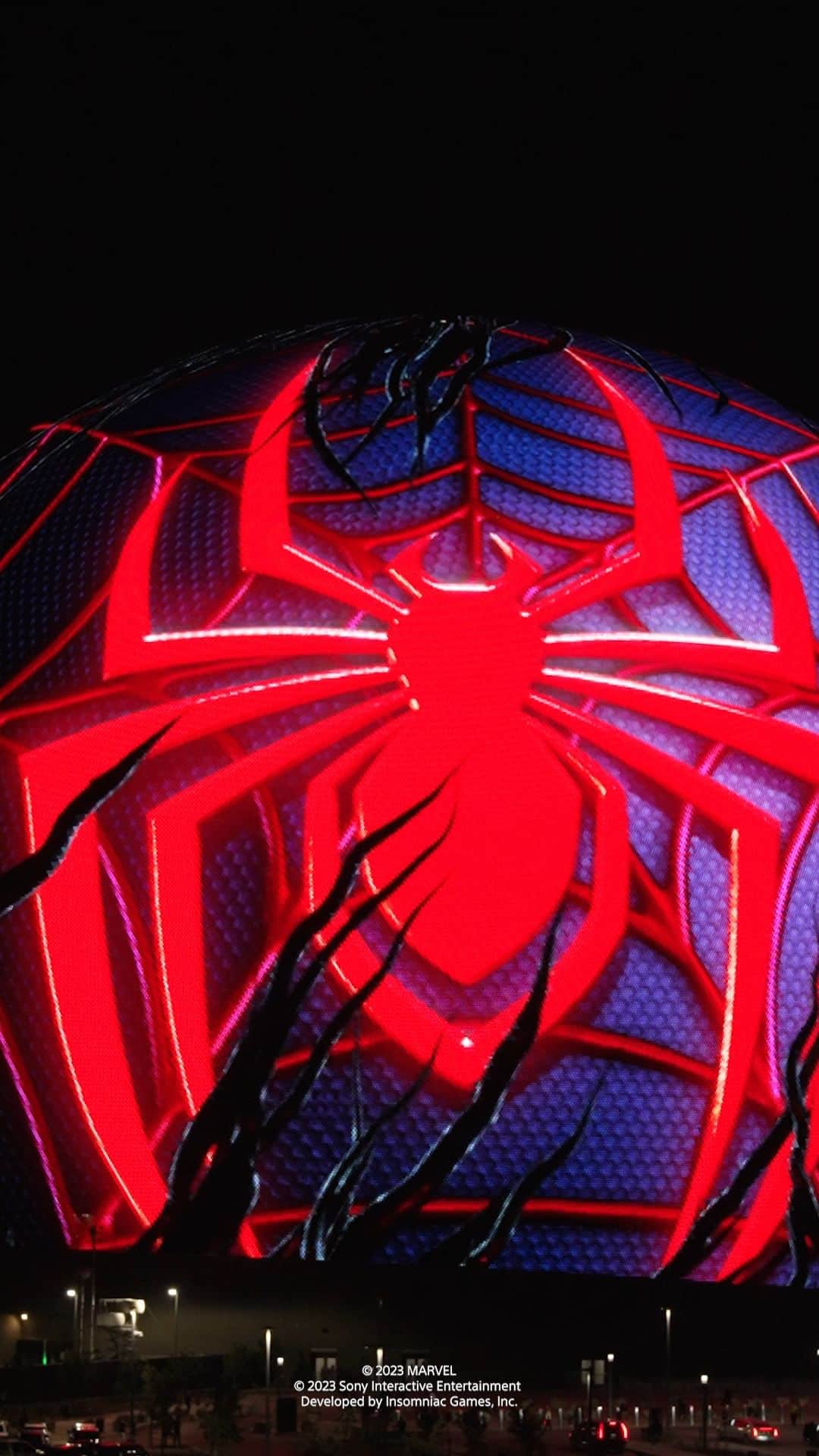 PlayStationのインスタグラム：「Are your Spidey-Senses tingling? The @SphereVegas has been taken over by web crawlers fighting a symbiote.   Marvel’s Spider-Man 2 is out now, only on PS5 #SpiderMan2PS5 #BeGreaterTogether」
