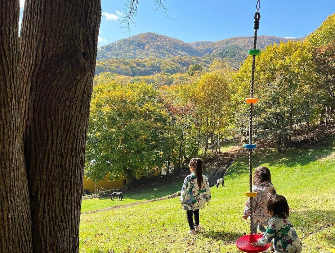 中川真依さんのインスタグラム写真 - (中川真依Instagram)「. 今週は子供たちを連れて 北海道へ行ってきました〜😍🐄✨  最大の目的はみきに会う為💛🥰  あとは綺麗な空気と 自然に触れられれば十分だったので なーんにも予定も決めず ただただ ゆるりと過ごしてきました😌🍁✨  現役時代はなかなかゆっくり 会える機会は無かったけど 今回はほんとにたくさん話せて大満足😌💚  でも朝から晩まで 家事に子供たちの相手でヘトヘト😹 何だか合宿のような日々でも ありました🤣🤣🤣笑  でもとりあえず思い切って行って良かった〜❤️ 北海道🐄最高🙌🙌🙌😆🌲🐿🍁️✨✨ #北海道旅行  #札幌 #白い恋人パーク  #北海道神宮  #大自然に感動  #北海道最高 #母子旅行 #でもまぁまぁ大変だった 😂」10月28日 11時46分 - maimai.47