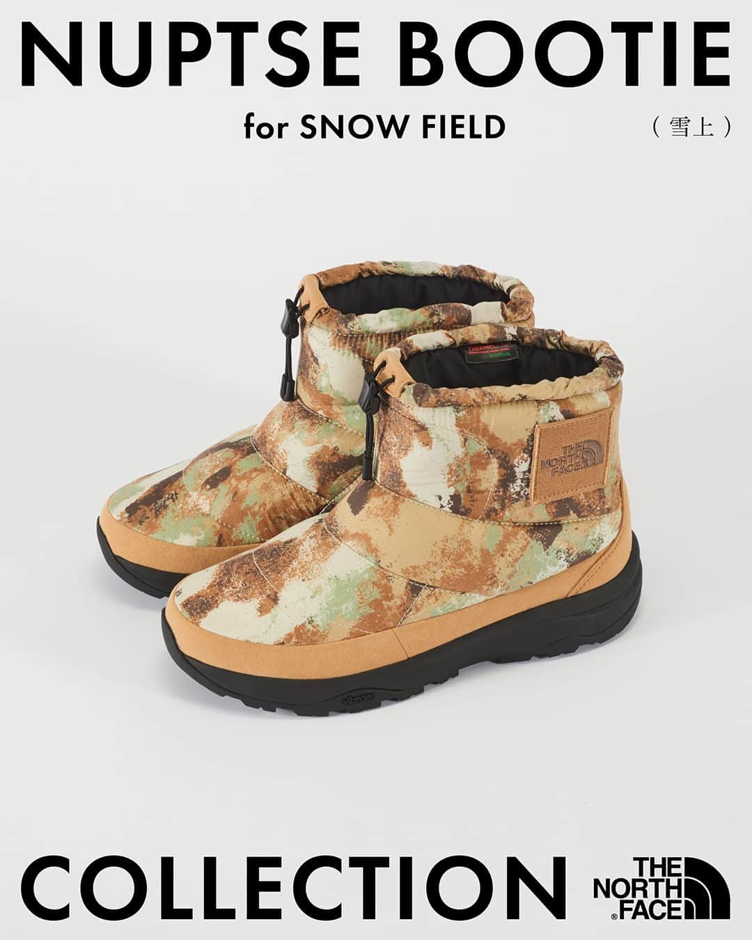 THE NORTH FACE JAPANのインスタグラム：「NUPTSE BOOTIE COLLECTION for SNOW FIELD 雪との相性が良く、より軽やかにスノーアクティビティを楽しめるウィンターシーズンの定番コレクション。 凍った路面で滑りにくいVibram®アイストレックラバーを採用し、雪上での安定した歩行をサポートします。  #ザノースフェイス #ノースフェイス #thenorthface #nuptsebootie #neverstopexploring #snow」