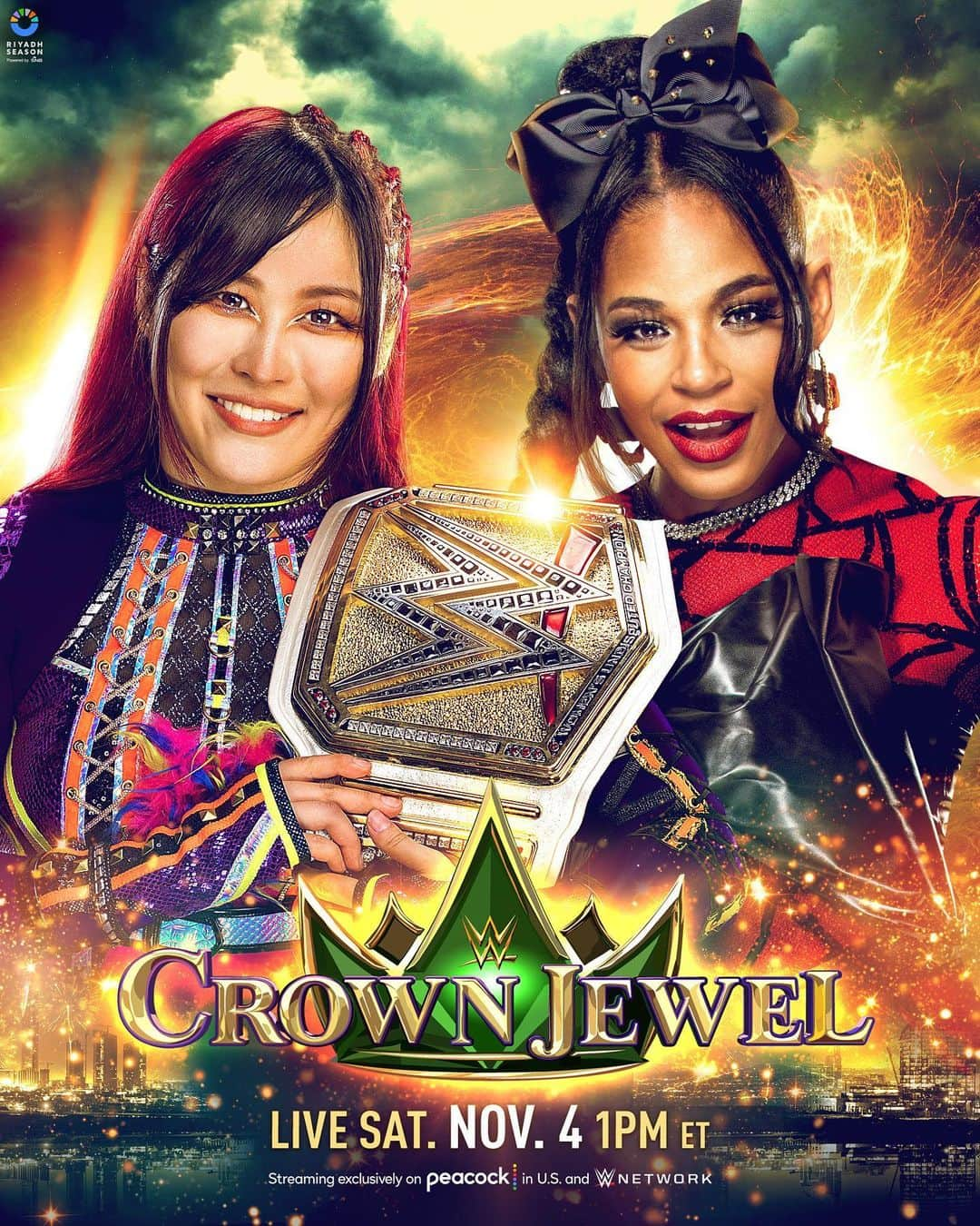 紫雷イオのインスタグラム：「@biancabelairwwe is back and focused on reclaiming her WWE Women’s Championship from @iyo_sky at #WWECrownJewel!」