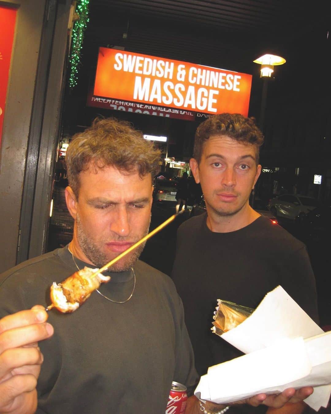 Flight Facilitiesのインスタグラム：「Late club nights & Kebabs in Adelaide 🍢 See you tonight at @harvestrockfest 🪩」