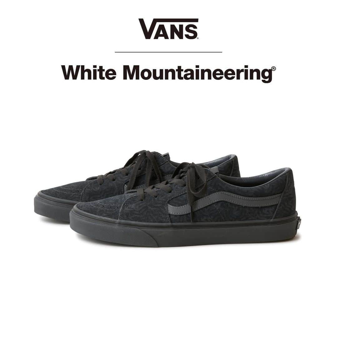 ホワイトマウンテニアリングのインスタグラム：「_ White Mountaineering 23AW Collection  Collaborated with @vans Release on October 28th（Sat）  White Mountaineering × VANS  “SK8 LOW” ￥15,400（Tax in）  #whitemountaineering_VANS #whitemountaineering #VANS #vanschukka49dx #vanssk8low」