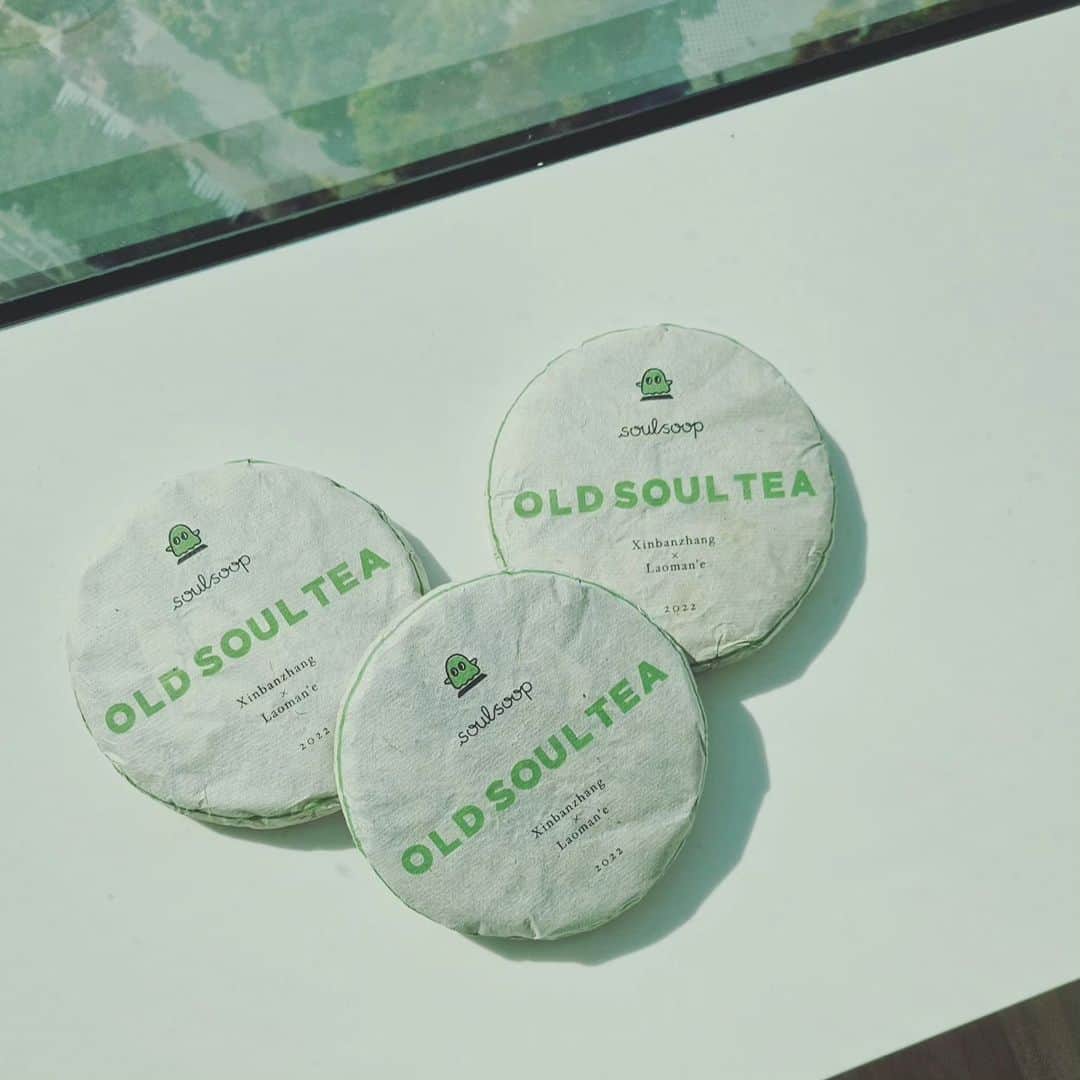 ハ・ヨンジュのインスタグラム：「향기로운 귀염둥이들 출격준비 전💚 🌳올드소울티🍵 🌳100년 이상 된 차나무 잎으로 만든 보이차 🌳바로 마시면 향기롭고 묵혀 마시면 깊은 맛을 느낄 수 있는 고수차에요 🌳믿을 수 있는 오가닉 보이차를 소울숲에서 드셔보세요 Find your soul, soulsoop」