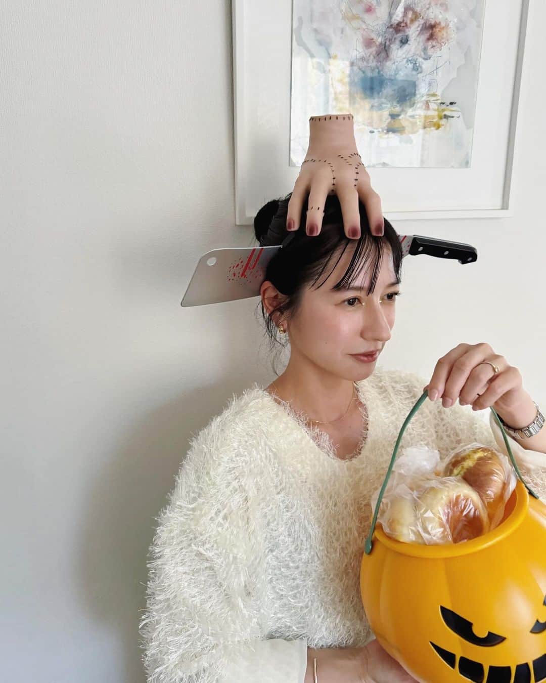 松本恵奈のインスタグラム：「こんにちは。今日もハロウィン🎃👻 今月、ほぼ毎週ハロウィンパーティーしてる気がします。笑 来年は私も仮装しようかな😂 #halloween #ハロウィン #homeparty」