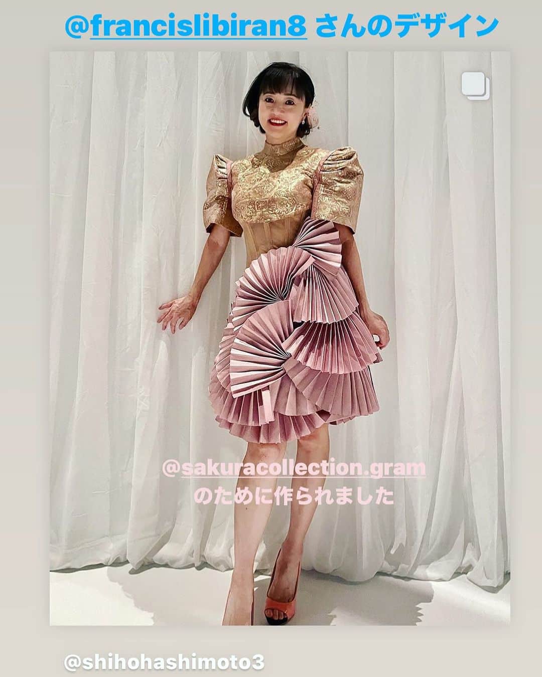 橋本志穂さんのインスタグラム写真 - (橋本志穂Instagram)「先日の仕事で着用したドレスは @francislibiran8 さんのデザイン フィリピンのスーパースターです。  @sakuracollection.gram  のショーで初めて拝見して ズキューンと一目惚れしたドレス、、  幸せな気分にさせてくれるドレスです♪  #ドレス」10月28日 15時03分 - shihohashimoto3