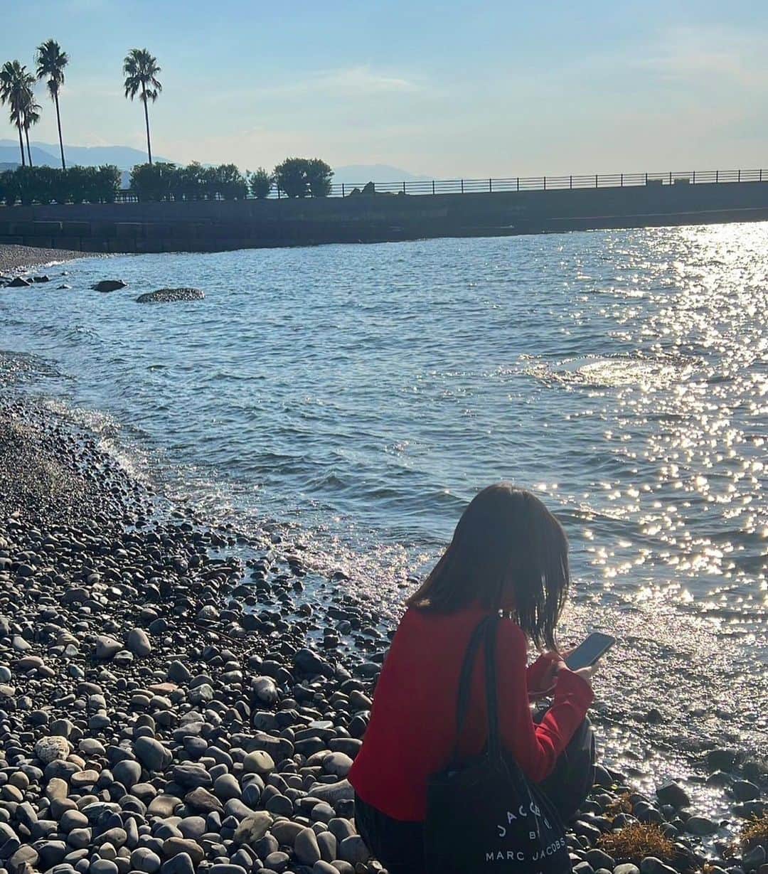新井美羽さんのインスタグラム写真 - (新井美羽Instagram)「修学旅行に行ってきました！  見知らぬわんちゃんに会い、 ついて行ったら景色の綺麗な海に案内してくれたんです🐶  ワンコ元気かなあ」10月28日 15時30分 - miu_arai_official