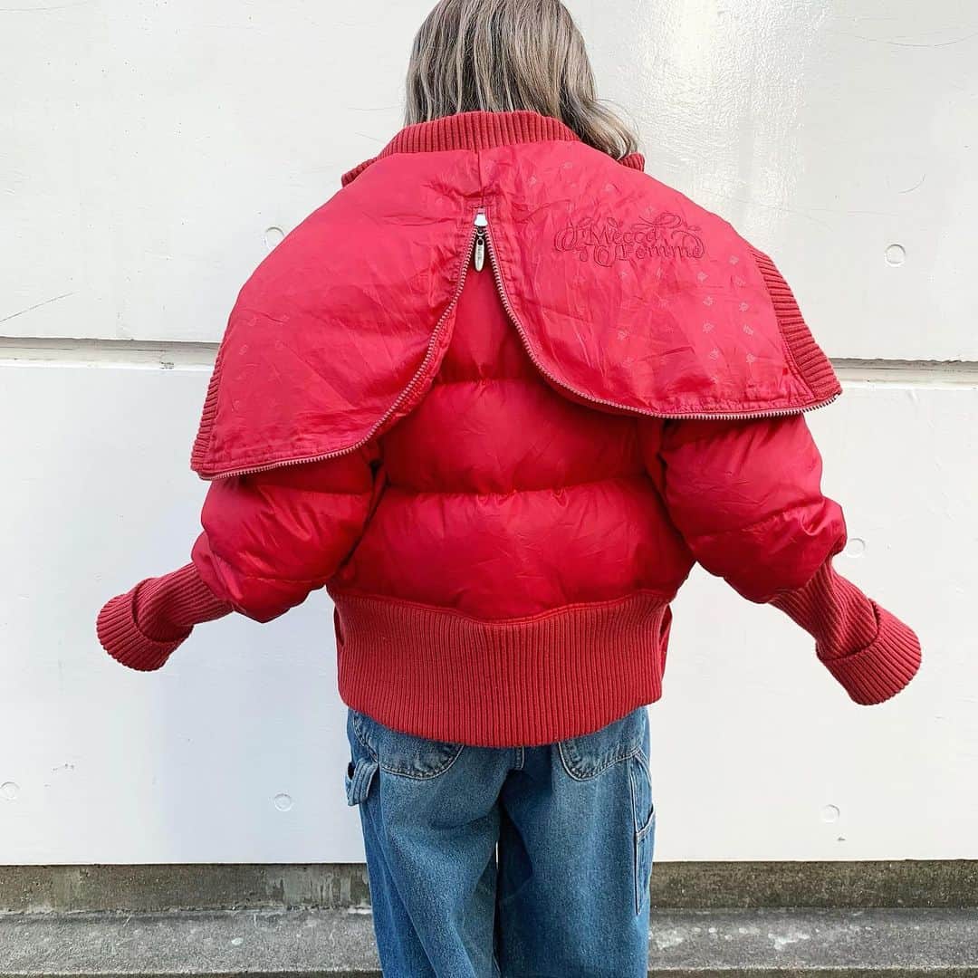birthdeathのインスタグラム：「New Arrival  90's Red rib switching down jacket  #birthdeath #vintage」