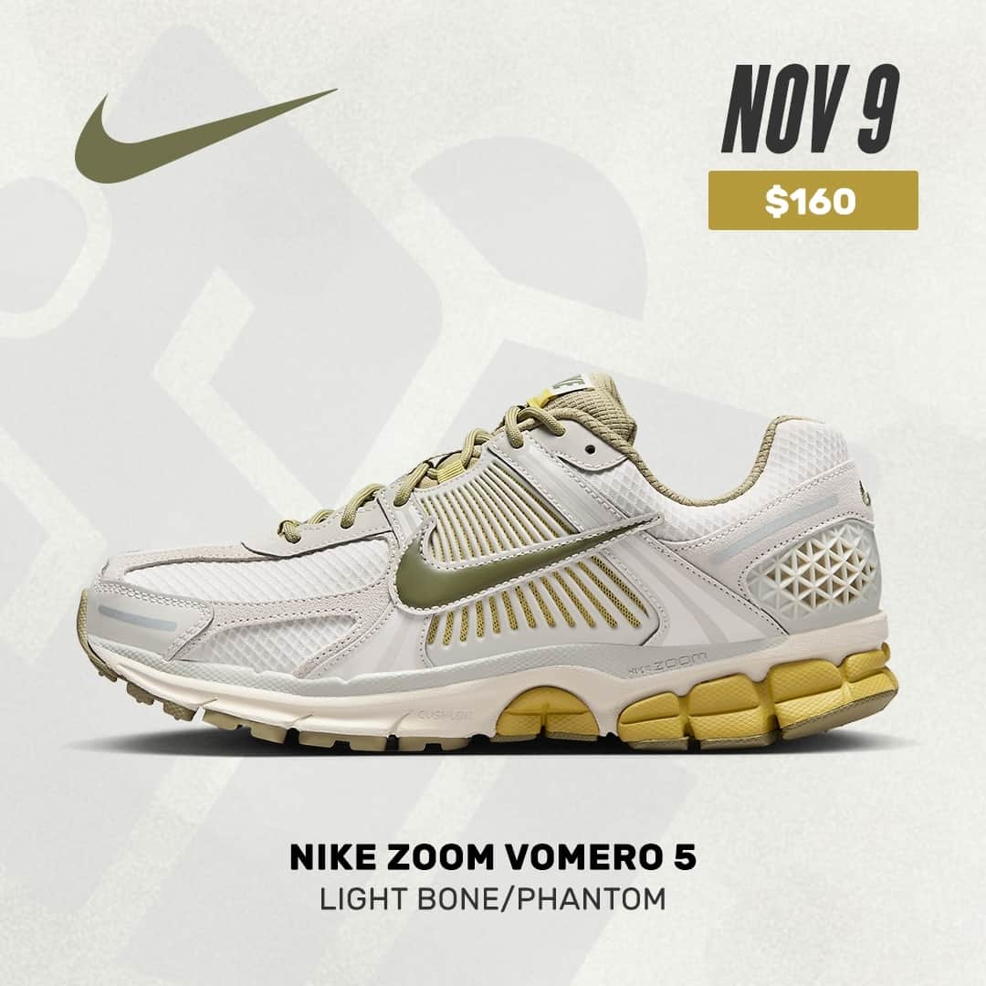 Sneaker Newsさんのインスタグラム写真 - (Sneaker NewsInstagram)「#SNReleaseAlert : The Nike Zoom Vomero 5 "Light Bone/Phantom" is set to drop on November 9th ($160). LINK IN BIO for full details!」10月29日 3時00分 - sneakernews