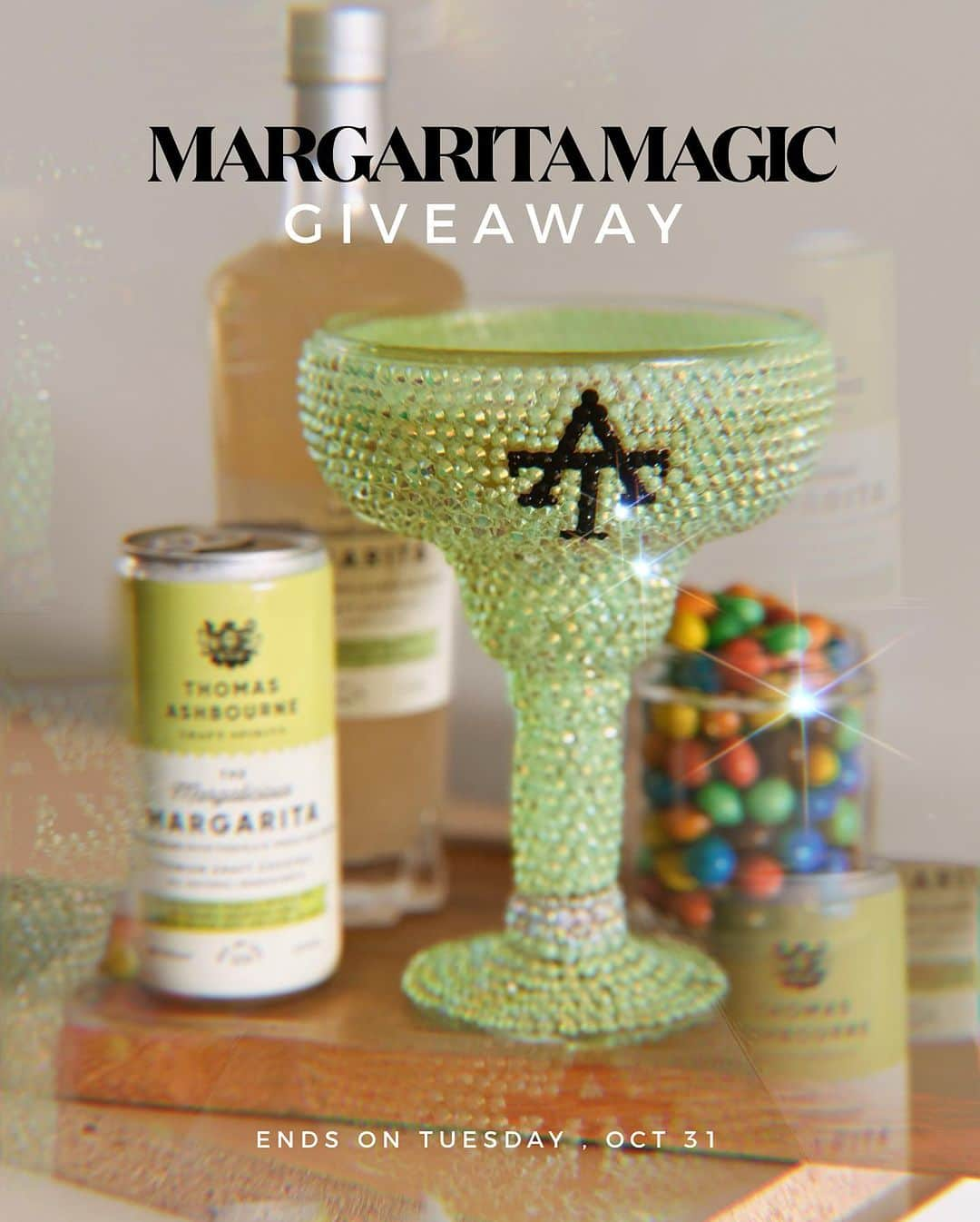 アシュレイ・ベンソンのインスタグラム：「🍸 🎃 Win an exclusive Bedazzled Margalicious Cocktail Glass and celebrate Halloween in style with Thomas Ashbourne! Like this post and follow @thomasashbourne to enter our bewitching #MargaritaMagicGiveaway.   👻 Cast a spell by tagging 3 friends in the comments who would love to join in the fun. 🕷️🎉 And don't forget to share this post on your stories tagging @thomasashbourne to complete your entry! 📲🌙   🏆 We'll randomly select 1 winner, and here's the magical twist: If the friends you tagged also follow us, you'll earn an additional submission for each friend! 🚀✨ More friends, more chances to win. May your Halloween be filled with Margarita delights, festive gatherings, and a touch of Margalicious Magic. 🍸🔮 #HalloweenWithThomasAshbourne #GiveawayTime #CheersToMoreChances"MargaliciousMargarita」