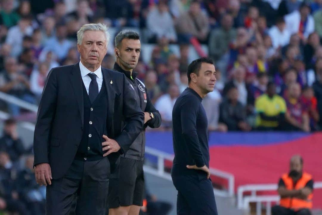 カルロ・アンチェロッティのインスタグラム：「Feliz por la reacción y la victoria del equipo en mi partido 250 como entrenador del mejor club del mundo. Hala Madrid! #ELCLÁSICO」