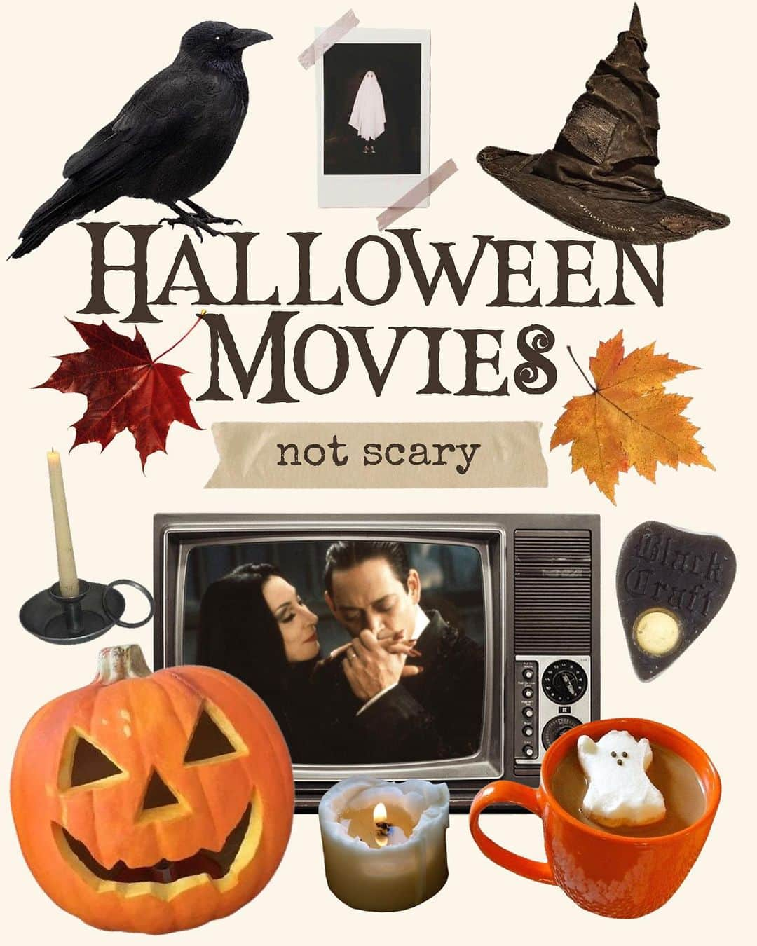 Dara Muscatのインスタグラム：「Halloween 🎃 movie list here, but for those who don’t like scary and horror movies. There are so many more movies that could be included, but I added my all-time favorites. Do you like cosy spooky movies on Halloween or a good horror? 😶」