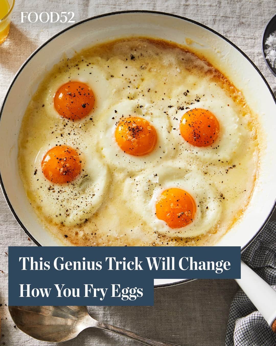 Food52のインスタグラム：「"Game changer. I never thought I’d say this but cooking eggs in butter just seems boring now."— Commenter Lindsie G. Click the link in bio for this genius trick. 📸: @tymecham #f52community #f52grams」