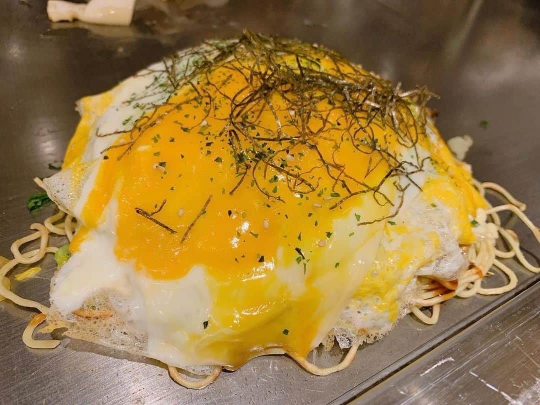 高橋慶彦のインスタグラム：「久しぶりに美味しいお好み焼き😋」