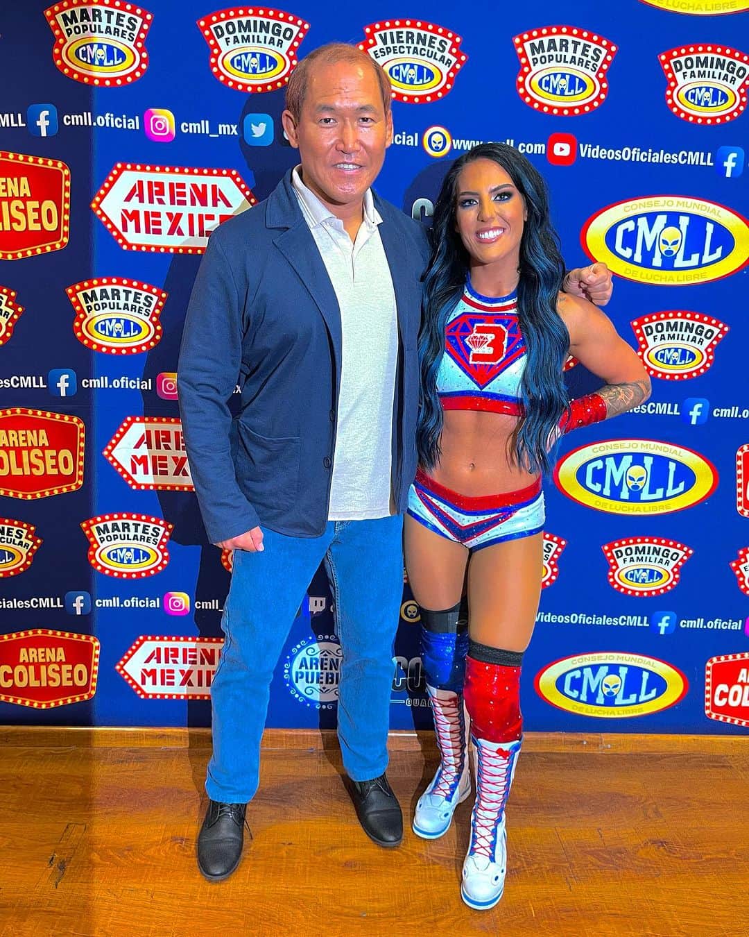 奥村茂雄のインスタグラム：「Con la ganadora del Grand Prix de Amazonas 2023 @tessa_blanchard en la Arena México. - - #cmll #arenamexico #grandprixdeamazonas2023 #tessablanchard #okumura #tifondeosaka」