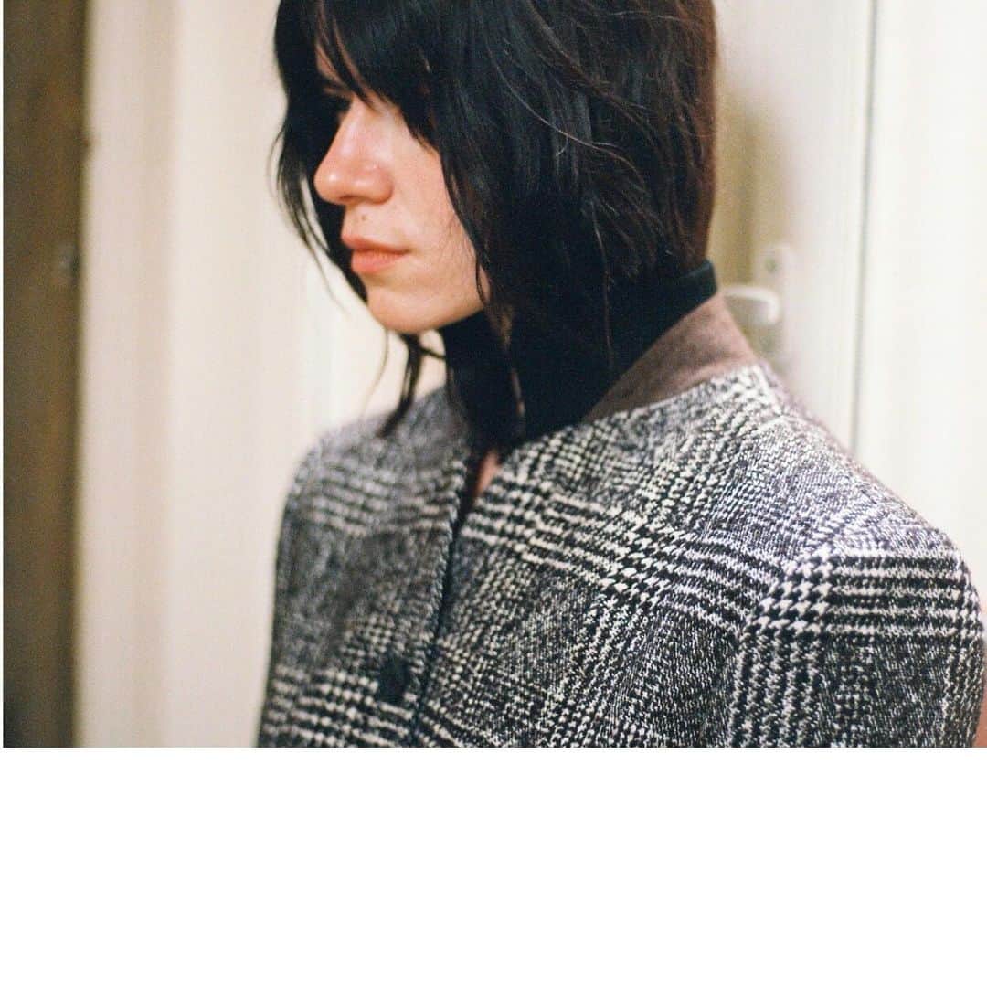 AKIRA NAKAのインスタグラム：「#AKIRANAKADAY  @tamila_protsenko is in AW23 Hermine check JK.  #AKIRANAKA #アキラナカ #AW23 #WearingAttitude」