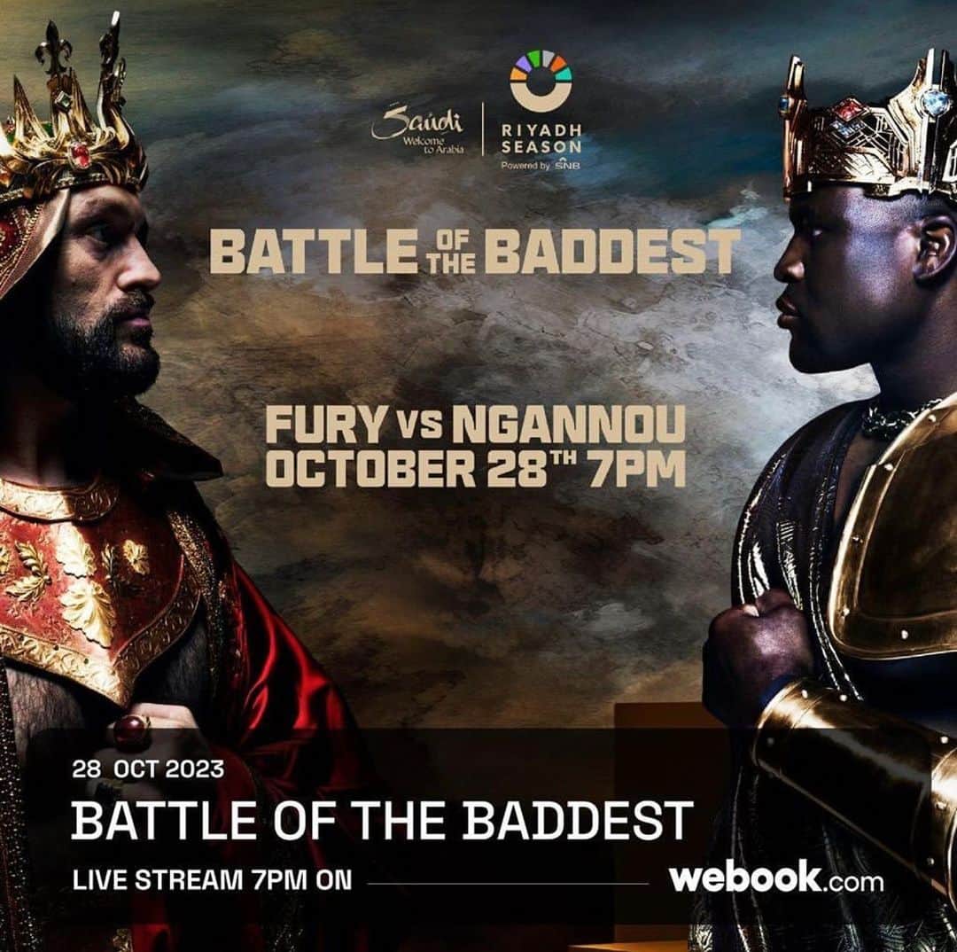 フロイド・メイウェザー・ジュニアのインスタグラム：「Congratulations for putting on a top of the line Crossover Event Between Fury Vs Ngannou This Will Be One of The Most Entertaining Events For The World To Witness!    I'm Excited To Watch Tonight!   #BattleOfTheBaddest #RiyadhSeason #BigTime @RiyadhSeason @turkialalshik」