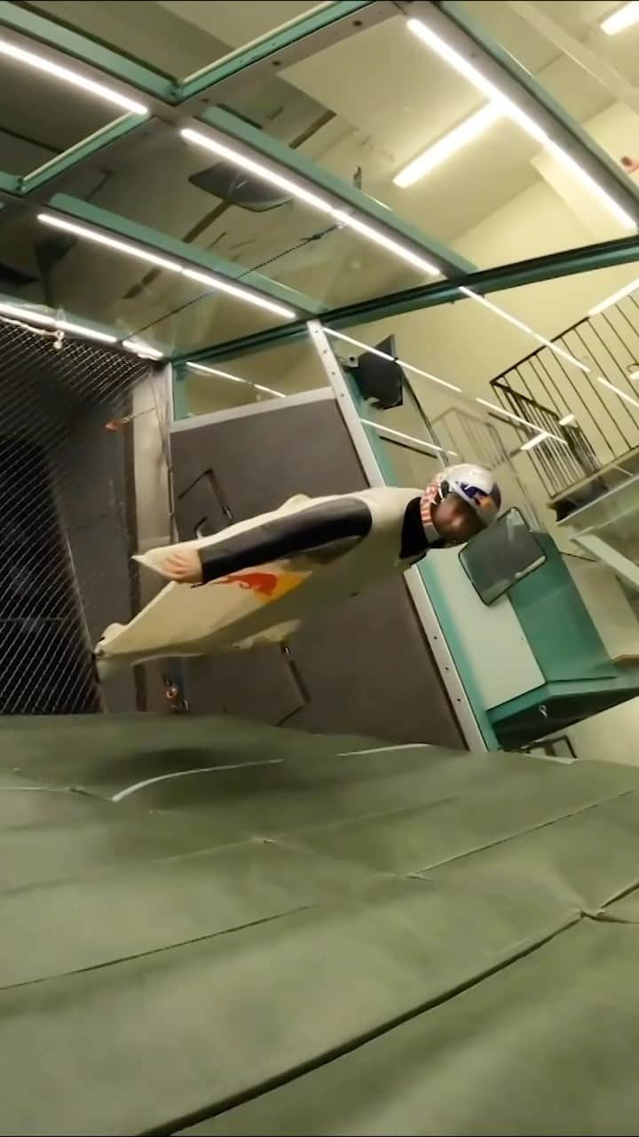 レッドブルのインスタグラム：「the face says it all 🤩  🦅: @daniroman_  #redbull #givesyouwiiings #wingsuit #flying #basejumping #windtunnel」
