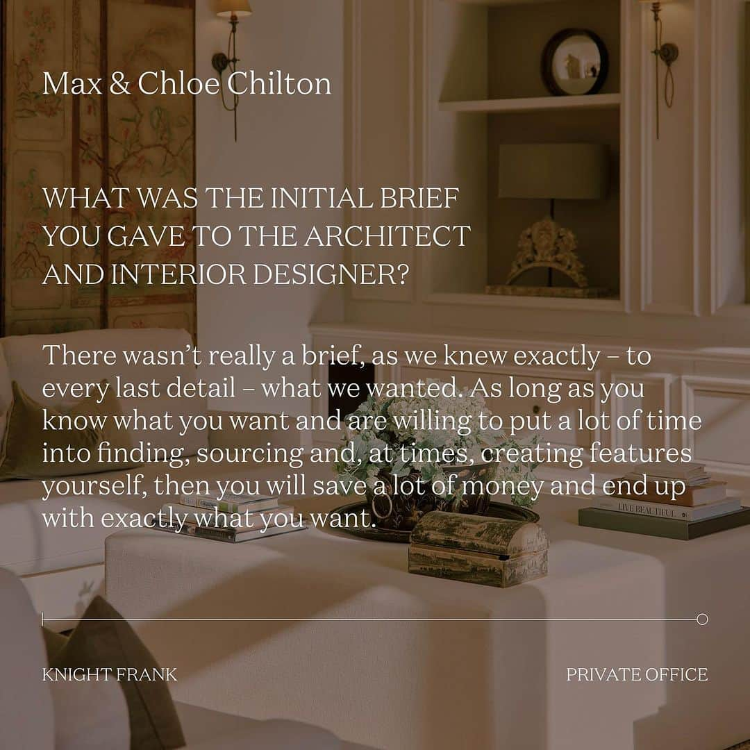 マックス・チルトンさんのインスタグラム写真 - (マックス・チルトンInstagram)「We visited Max and Chloe Chilton in their newly built lakeside property in Surrey, to ask them about the journey, and experience of building their new home.  Please contact the @kfprivateoffice for more information.  #maxchilton #privateoffice #knightfrank #property #realestate #advisory #homes #houses #inspiration」10月28日 23時24分 - maxchilton