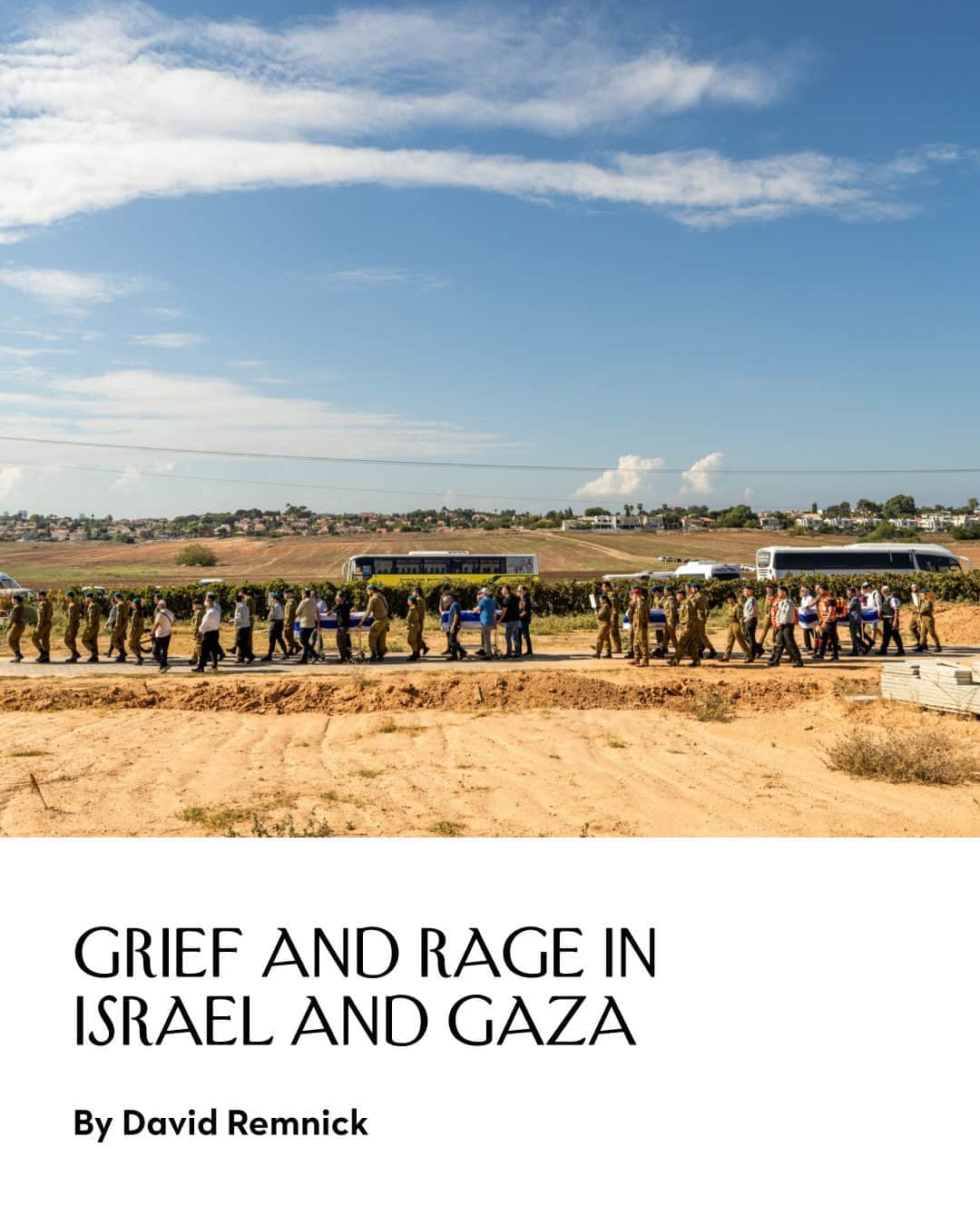The New Yorkerのインスタグラム：「“The only way to tell this story is to try to tell it truthfully and to know that you will fail,” David Remnick writes. Following the Hamas attack in Israel, Remnick travelled to the region, speaking with victims, Israeli and Palestinian intellectuals, and government officials—all of whom were grappling with questions about the past, the future, and identities forged in conflict. “The task of holding in one’s head multiple thoughts—multiple facts—was nearly impossible, particularly in the face of sloganeering and the allure of militancy,” Remnick writes. “There will be no end to it anytime soon: the funerals, the recriminations, the threats, the fear, the assaults.” Read his report at the link in our bio. Photograph by Peter van Agtmael / Magnum for The New Yorker.」