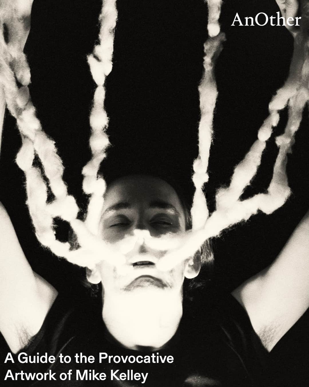 AnOther Magazineのインスタグラム：「American artist @mike_kelley_foundation was a master of provocation, often bringing together found objects, film and performance to spine-chilling effect ⚡️⁠ ⁠ As his work goes on show at @boursedecommerce⁠ in Paris, read @emilycsteer's five-point guide to the late artist’s work, which probed the dark underbelly of teenage American life 📲⁠ ⁠ 📸 Ghost and Spirit by Mike Kelley⁠ 1. Ectoplasm Photograph 13, 1978-2009. Courtesy of @boursedecommerce⁠ 2. Red Stain, 1986. Courtesy of Bourse de Commerce⁠ 3. Double Contour with Side Bars (détail), 2000. Courtesy of Bourse de Commerce⁠ 4. Untitled (Extracurricular Activity Projective Reconstruction #1, A Domestic Scene) (détail), 2000. Courtesy of Bourse de Commerce⁠ 5. Portrait of Mike Kelley with a costume of The Banana Man. Courtesy of Bourse de Commerce⁠ 6. Kandors Full Set (détail), 2005-2009. Courtesy of Bourse de Commerce⁠」