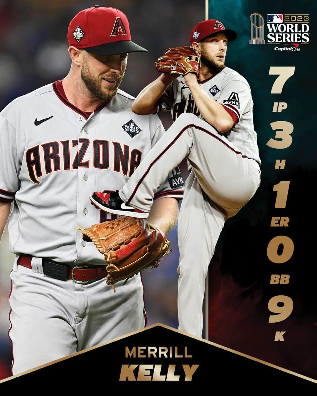 アリゾナ・ダイヤモンドバックスのインスタグラム：「A masterful, marvelous, magnificent performance from Merrill.」