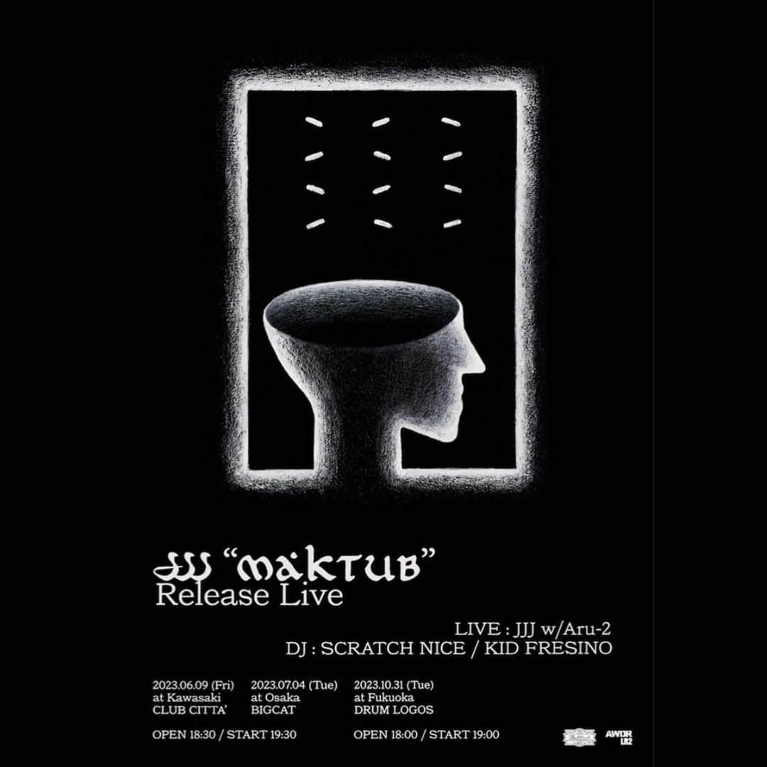 JJJのインスタグラム：「10/31 maktub release live in fukuoka drum logos」