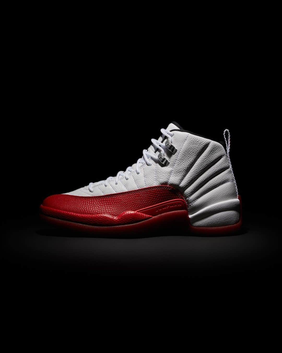 Flight Clubのインスタグラム：「On top. The Air Jordan 12 Retro ‘Cherry’ marks the return of an OG, bringing back MJ’s sneaker of choice during the 1996-97 NBA season. The 2023 release holds true to the original, donning a crisp white tumbled leather base with Varsity Red hits over a textured mudguard. Classic Jumpman and ‘23’ branding accent the tongue, outsole and heel. Zoom Air cushioning endures underfoot.」