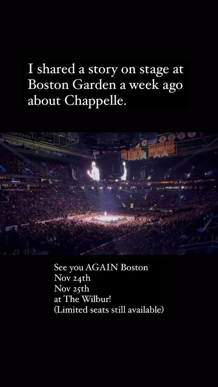 デイン・クックのインスタグラム：「Shared a Chappelle story w/ the Boston Garden crowd last week. See you in a few weeks @the_wilbur ! Some tickets still available so get in there.」