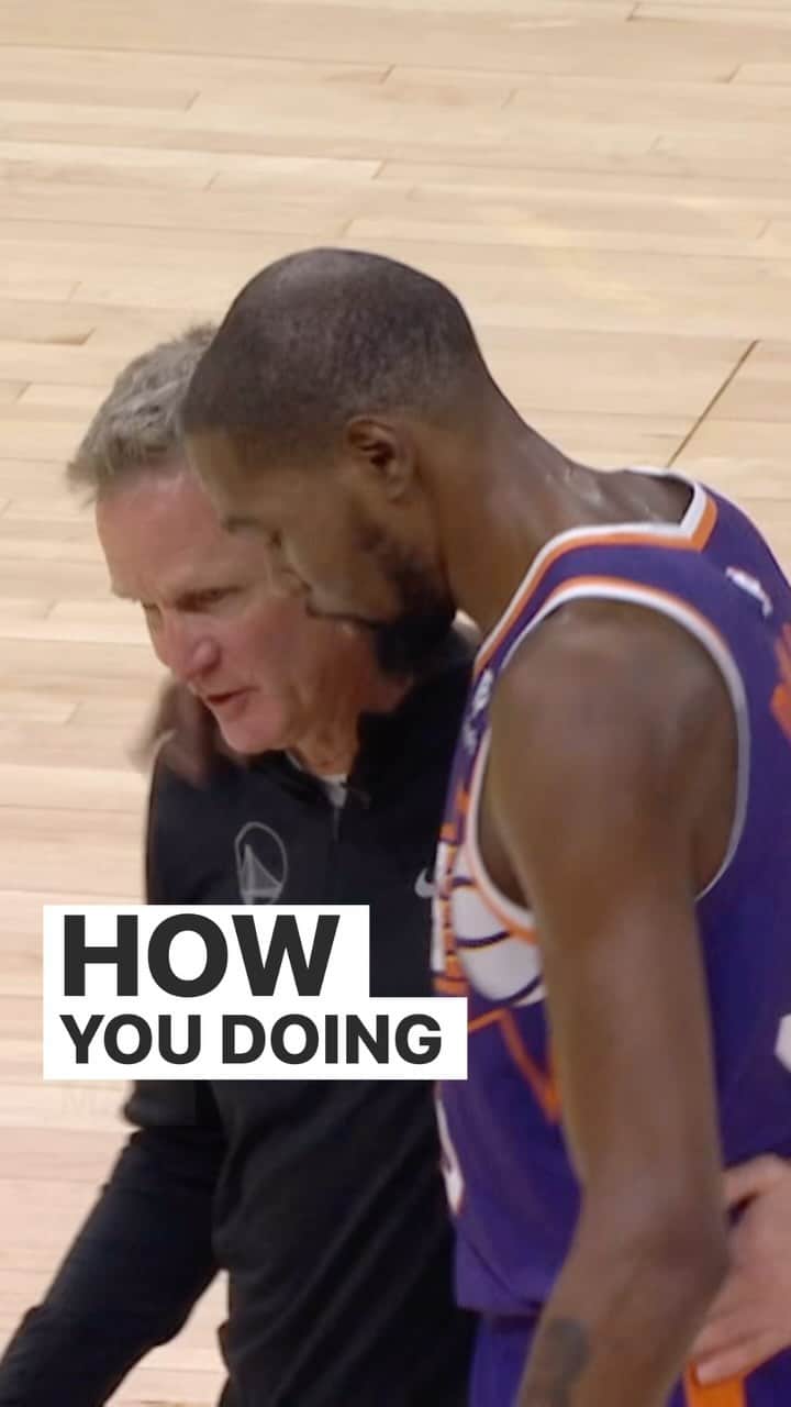 NBAのインスタグラム：「🗣️ Nothing but respect between KD and Coach Kerr 🤝  📺: Jazz/Suns | 10:00pm/et on NBA TV | #KiaTipOff23」
