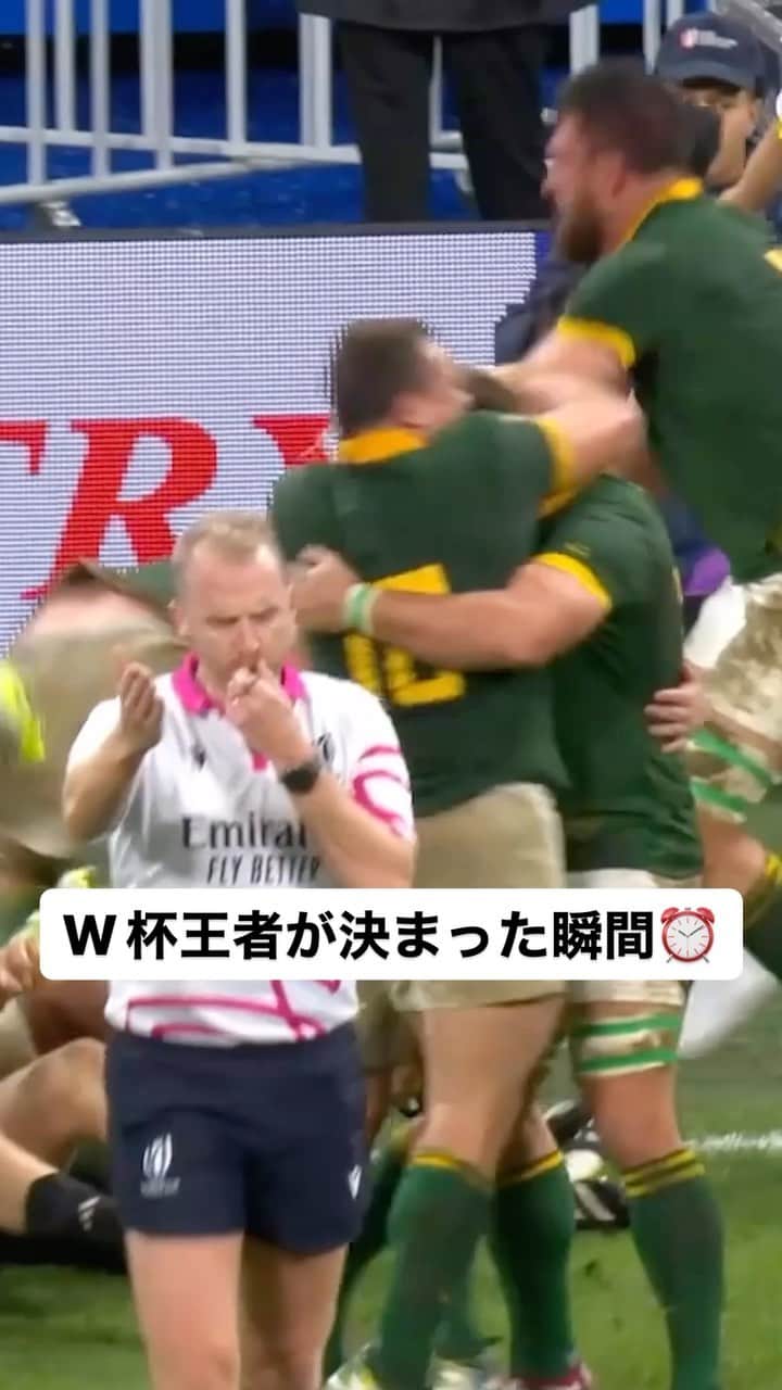 のインスタグラム：「壮絶なファイナルが終わる瞬間🇳🇿🇿🇦🏆  最強同士が世界一を懸けて全てを出し切った歴史に残る一戦となりました。  #ラグビーワールドカップ2023 #RWC2023 | #NZLvRSA #RWCFinal」