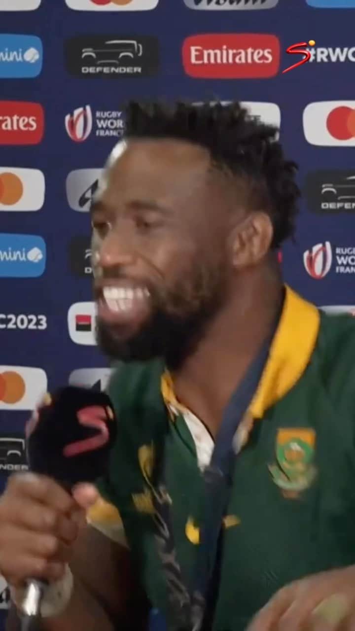 ラグビー南アフリカ代表のインスタグラム：「If they didn’t know, now they know 🎤🔥 #RWC2023 #StrongerTogether」