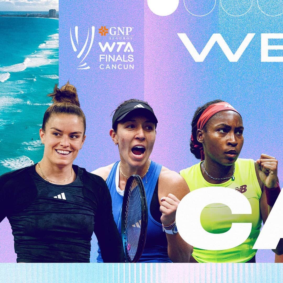 WTA（女子テニス協会）のインスタグラム：「Maria. Jessica. Coco.  Ready for the GNP Seguros @wtafinals in Cancun!  #WTAFinals」