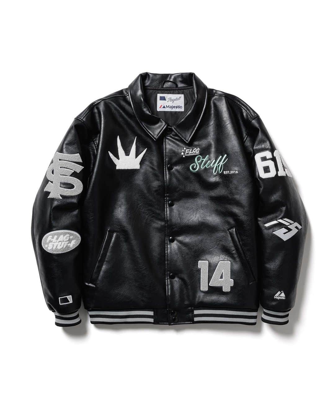 FLAGSTUFFのインスタグラム：「【2023/10/07(SAT)12:00- 2023AW】  ・23AW-FS-02(xMAJESTIC) VARSITY JACKET」
