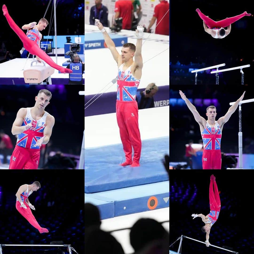 マックス・ウィットロックのインスタグラム：「Still feeling the buzz of the Team Final, and now counting down to the pommel final in two days time. Let’s go 💪🏼🔥🇬🇧 @britishgymnasticsofficial — Also,  well done to the girls last night and good luck to @jake_e_j and @_jamesrhall tonight!」