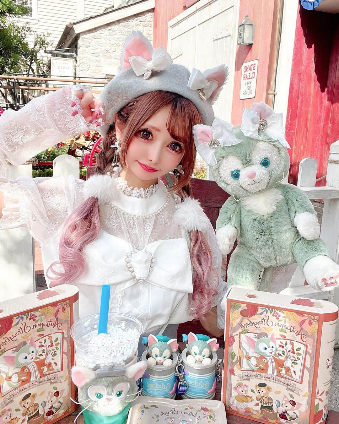 のインスタグラム：「ジェラートちゃん💖  ジェラちゃん帽に ぷりめろのおりぼん つけたのっ(ᐡ⸝⸝o̴̶̷̤ ﻌ o̴̶̷̤⸝⸝ᐡ)  #ディズニー  #ディズニーコーデ  #ディズニーシー  #ジェラトーニ  #ジェラトーニコーデ  #ジェラトーニグッズ  #プリメロ」