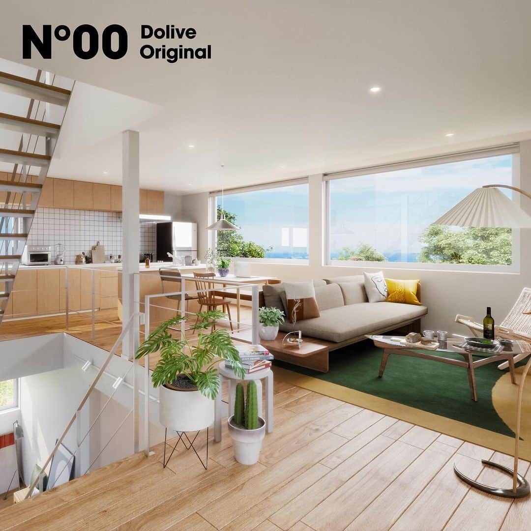 池田建設のインスタグラム：「・ 弊社が取り扱っている、 住宅ブランド「Dolive」が作った「No.00(ナンバーゼロ)」をご紹介します🌿.∘ ・ ・  ２Fの開放的なリビング... 非日常を味わえる大きなFIX窓…  白を基調としたシンプルなデザインは、どんなインテリアにもマッチし住まう人のアレンジを柔軟に受け入れてくれます😌.*･ﾟ  そしてキャンバスのようなプレーンな家に【自分らしさ】をプラスすることで、 暮らしはもっとカラフルに🌈⟡.·  詳しくはこちらにお問い合わせください🍀.* https://ikeda-kensetsu.com ・  -------------------------------------- 施工事例⇨@ikeda_kensetsu -------------------------------------- 𝐏𝐋𝐀𝐘𝐇𝐎𝐌𝐄,𝐏𝐋𝐀𝐘𝐋𝐈𝐅𝐄. 長崎県内の住まいのことなら お任せ下さい𖠿 𖥧 𖥧  長崎県諫早市小船越町1075-2 株式会社池田建設 TEL☏ 0957-22-0030 HP https://ikeda-kensetsu.com/ LINE  @746pggwq  エイブルネットワーク諫早店  @able.nw.isahaya エイブルネットワーク大村店  @able.nw.omura エイブルネットワーク佐賀中央店 @able.nw.sagachuo エイブルネットワーク佐世保駅前店 @able.nw.saseboekimae」