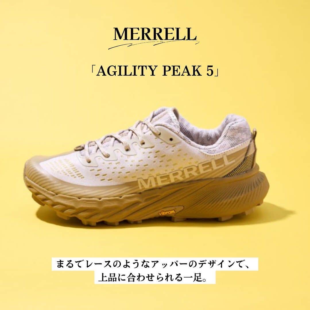 リンネルさんのインスタグラム写真 - (リンネルInstagram)「【この秋注目のアウトドアシューズ】 今回は、過ごしやすい季節にぜひ履いてもらいたい！ 秋服に合う靴のご紹介です。 メレル（ @merrell_japan ）の「AGILITY PEAK 5」は、レースのようなデザインで、コーディネートに上品に合わせられる一足。 トレイルランニングシューズなので、長時間・長距離の歩行をサポート！着地時の安定性が高いと評判です。 落ち着いたベージュカラーなので、スポーティすぎず、きれいめなコーディネートにも合わせられます。 秋のおでかけのお供や、コーディネートのアクセントとしておすすめなアイテムです。  他にもこの秋おすすめな靴をご紹介中！ 詳しくはこちらから https://liniere.jp/column/tag/otonajoshi_shoes/  または、 @liniere_tkj のプロフィール内URLから「大人女子の足もとおしゃれ」で検索を！  #liniere #リンネル #宝島社 #ナチュラル女子 #リンネル女子 #大人女子の足もとおしゃれ #日々の暮らし #履きやすい靴 #心地よい暮らし #merrell #メレル #トレイルランニングシューズ #agilitypeak5 #アジリティーピーク5 #アッパーデザイン #秋コーデ #秋シューズ #emmi #アウトドアシューズ #おすすめシューズ #秋靴 #ランニングシューズ」10月5日 21時00分 - liniere_tkj