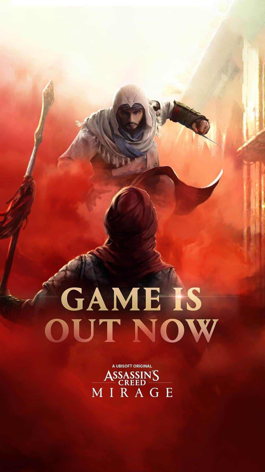 アサシン クリードのインスタグラム：「Assassin's Creed Mirage is finally here 🦅   Are you ready to follow Basim's epic journey through Baghdad?  Click link in story to get the game #AssassinsCreed」