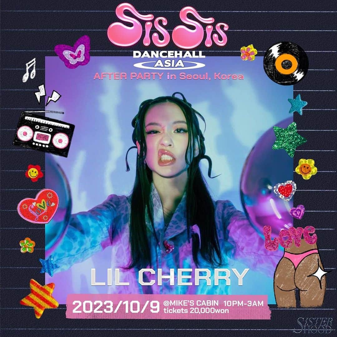 大門弥生さんのインスタグラム写真 - (大門弥生Instagram)「Heyyyy Seoul, Korea🇰🇷🇰🇷💖💖We have a first overseas dancehall partyyyyy!!!!!  we invite 【SP GUESTS】 @lilcherryontop  @goldbuuda   from Korea🇰🇷🇰🇷🇰🇷  And massive artists  @dalu______oda  ME @brownfish_eri  @xunaaaa_  @akinodeltaforce  @dancehall_asia   from🇯🇵💕🇯🇵💕🇯🇵💕  Host by @sisterhoodjp   Flyer design @kadowakimarin   It's time for Asian Unite thuru music 🍑🌍  이것은 우리의 첫 해외 행사입니다. 놀러와주세요！！！！  ーーーーーーーーーーーー  10/9🇰🇷 Sis Sis -Dancehall Asia After Party- in Seoul💎✨✨  We're a Japanese Female Crew SISTERHOOD by @yayoidaimon   This is the First Party in Seoul!!!!!!  Don't Miss it🫢🔥🔥🔥  2023/10/09 (Mon) in Korea AT MIKE’S CABIN 10PM - 3AM  Tickets 20,000won  Our New Party Sis Sis!  Dancehall, Afro beats, Reggaeton...🍑🌍 All my Gyals! go down deh!  Live LIL CHERRY & GOLDBUUDA YAYOI DAIMON DALU  Dancer Brownfish Eri and Dancehall Dancers  DJ XUNA, ZINGA, ROCKET LAUNCHER SIMPSON, AKINO DELTA FORCE  Designed Marin Kadowaki  Thank you I-VAN  Hosted by SISTERHOOD  #Seoul #LilCherry #EventInSeoul #Kpop #Khiphop」10月5日 18時37分 - yayoidaimon